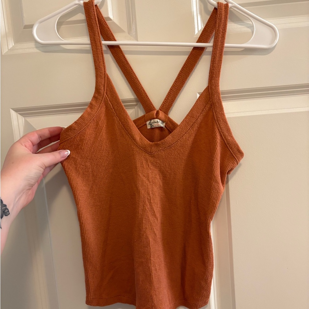 Free People Brown Sleeveless Crop Camisole